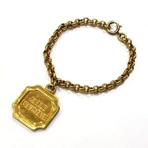Celine Bracelet Montaigne Logo Charm Metal Gold